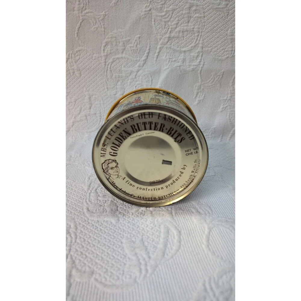 Vintage Mrs. Leland's Old Fashioned Candies 1962 Tin Canister Country Store